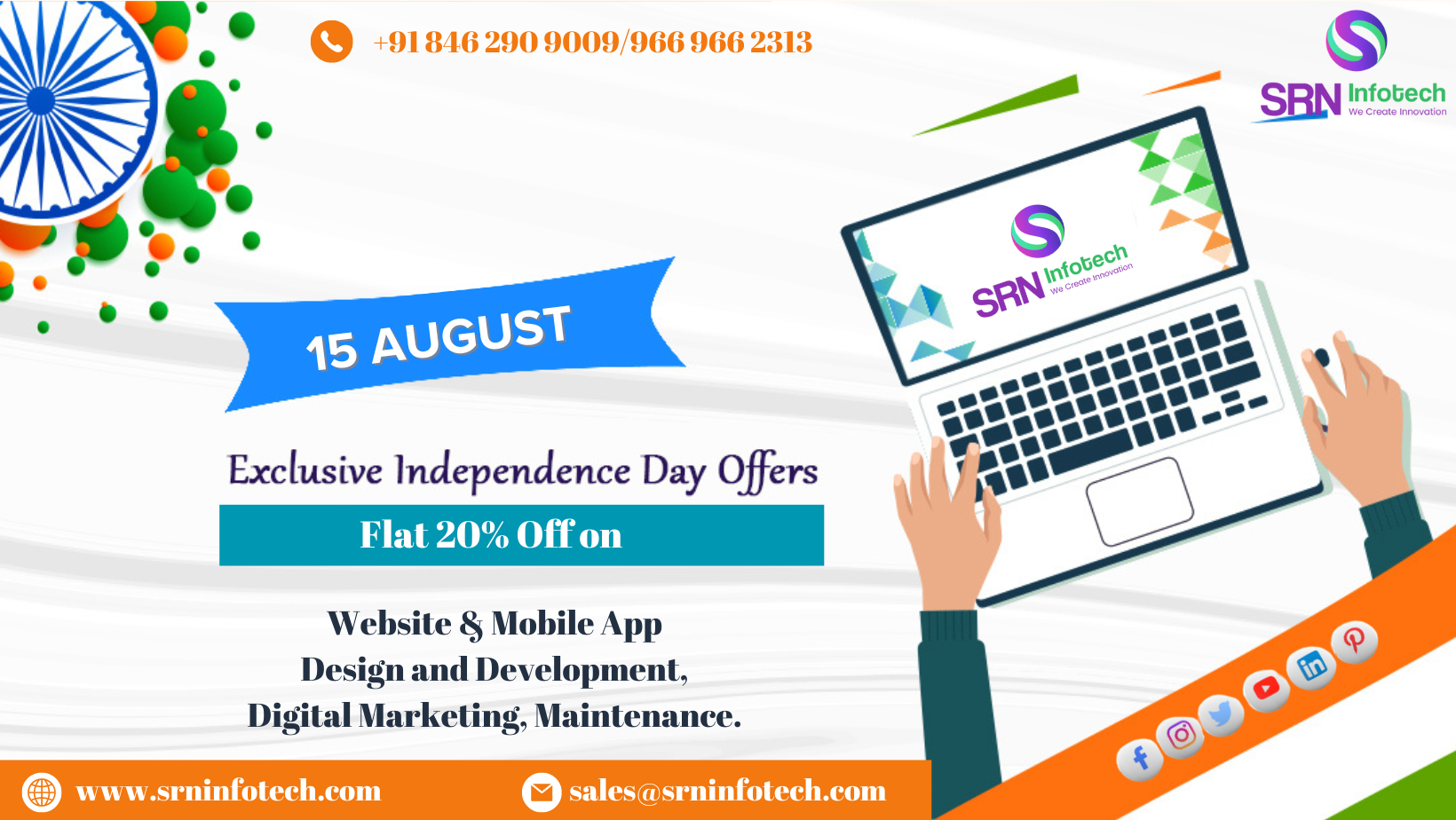 15 August Special Offer :  Get 20% Off Our All Web, App Design and Development Services.